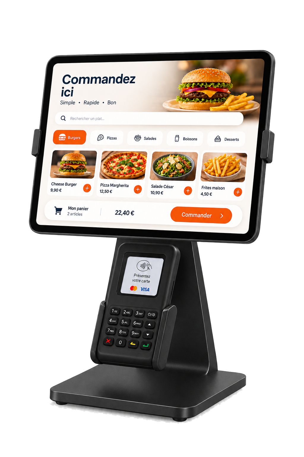 Borne BEBORNE de comptoir en orientation horizontale