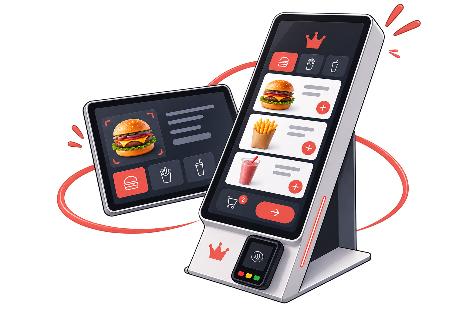 Borne tactile BEBorne avec menu assisté par IA